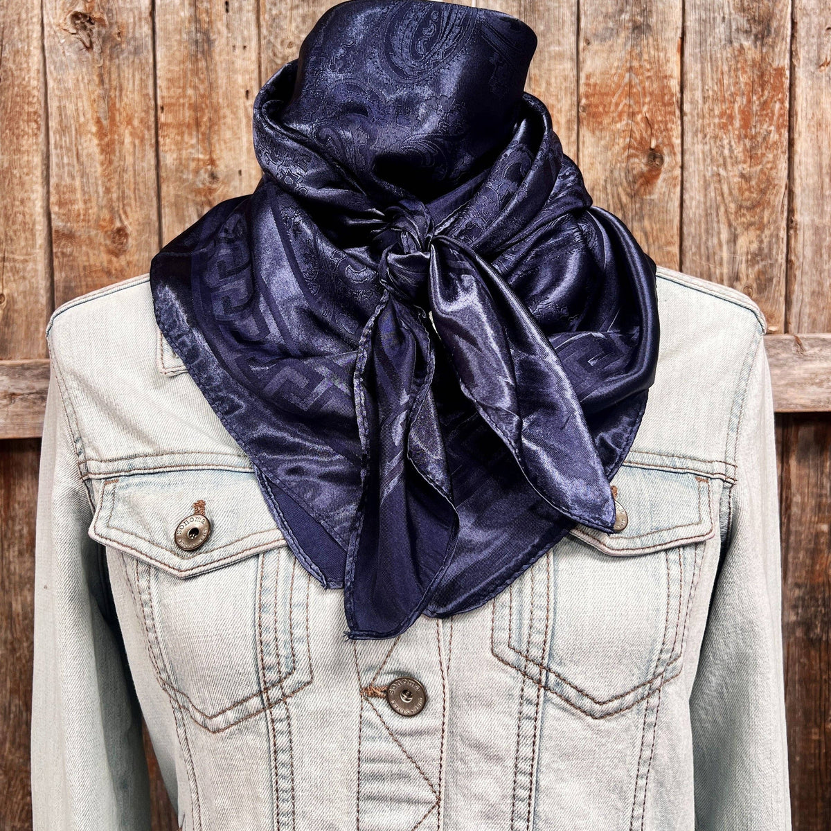 Navy Jacquard Wild Rag