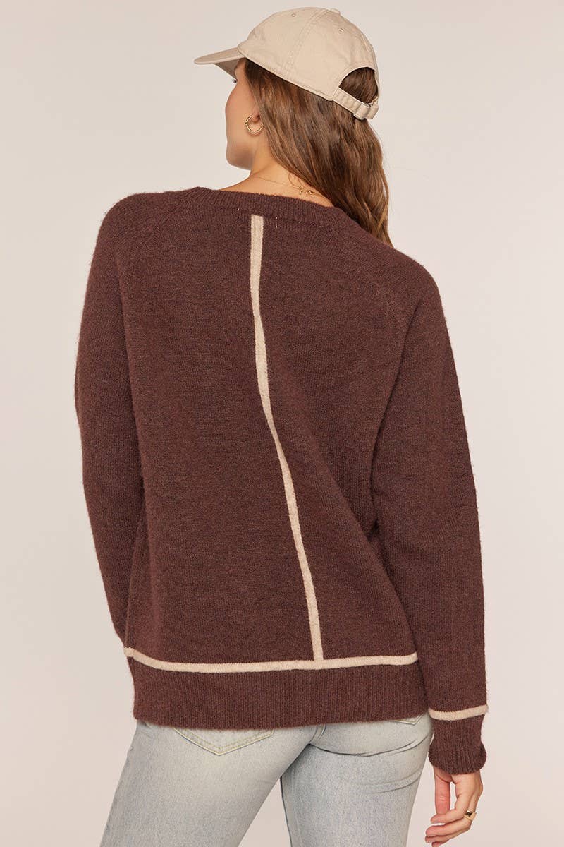 Crew Neck Sweater With Contrast Detail