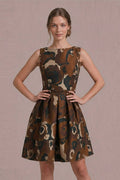 Boat Neck Fit & Flare Mini Dress