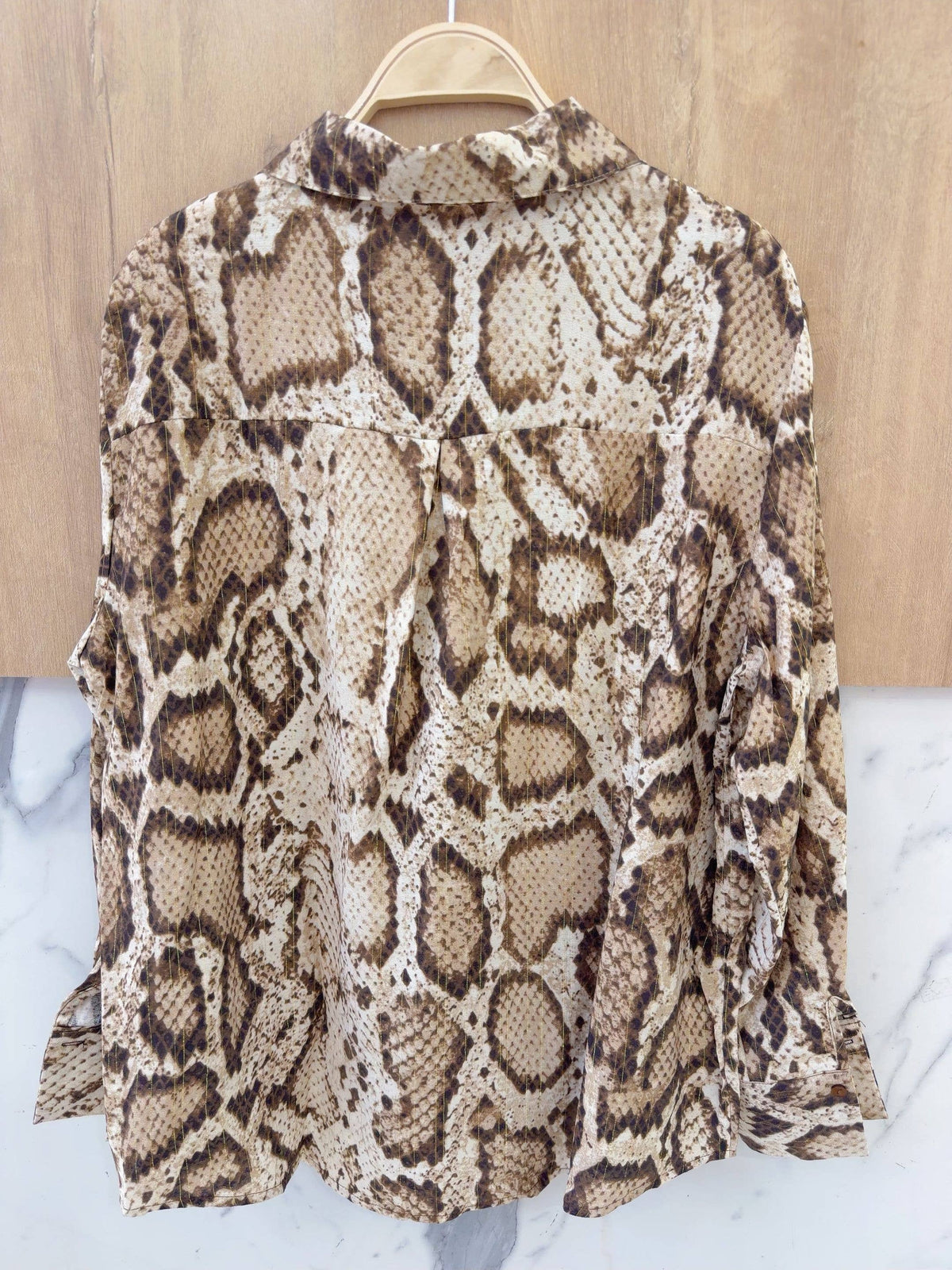 Snake Print Button Blouse