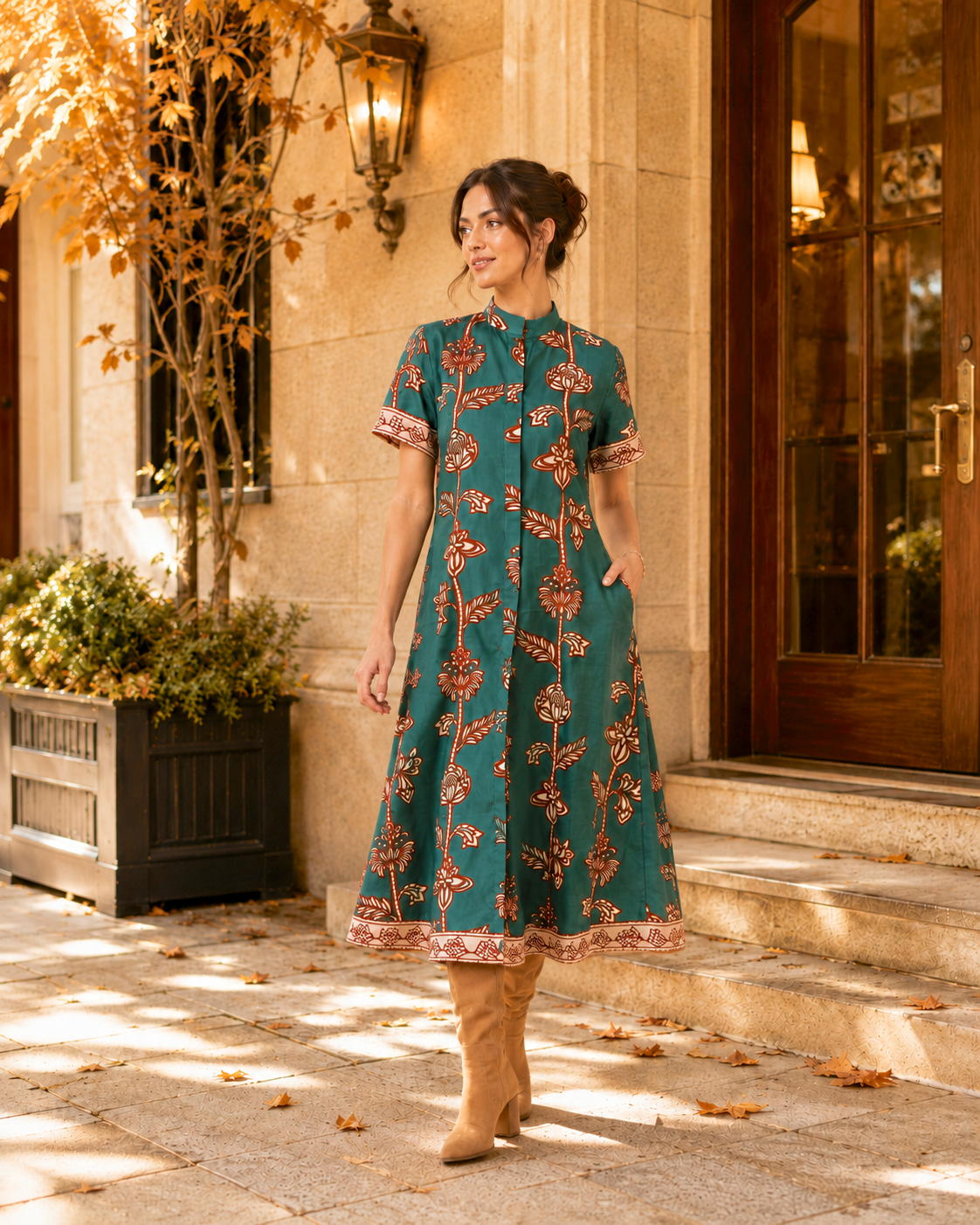 Sydney Shirtdress: Begonia Green