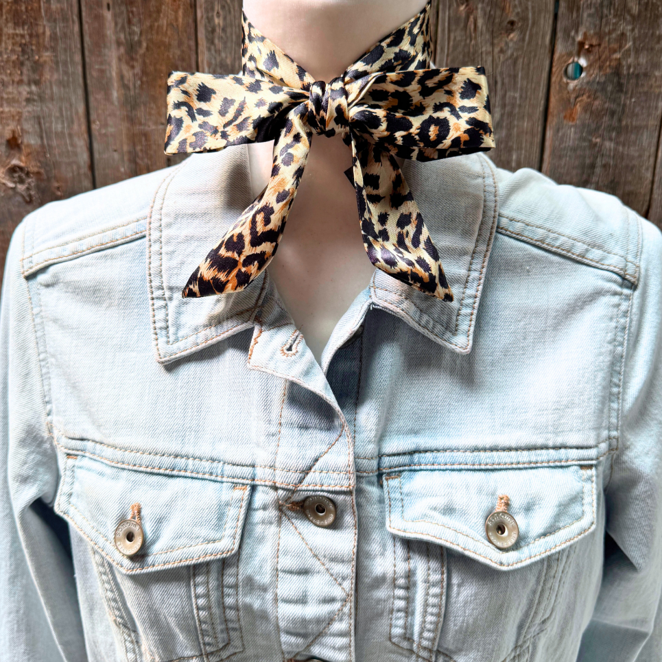 Tan Western Skinny Mini Wild Rag Scarf