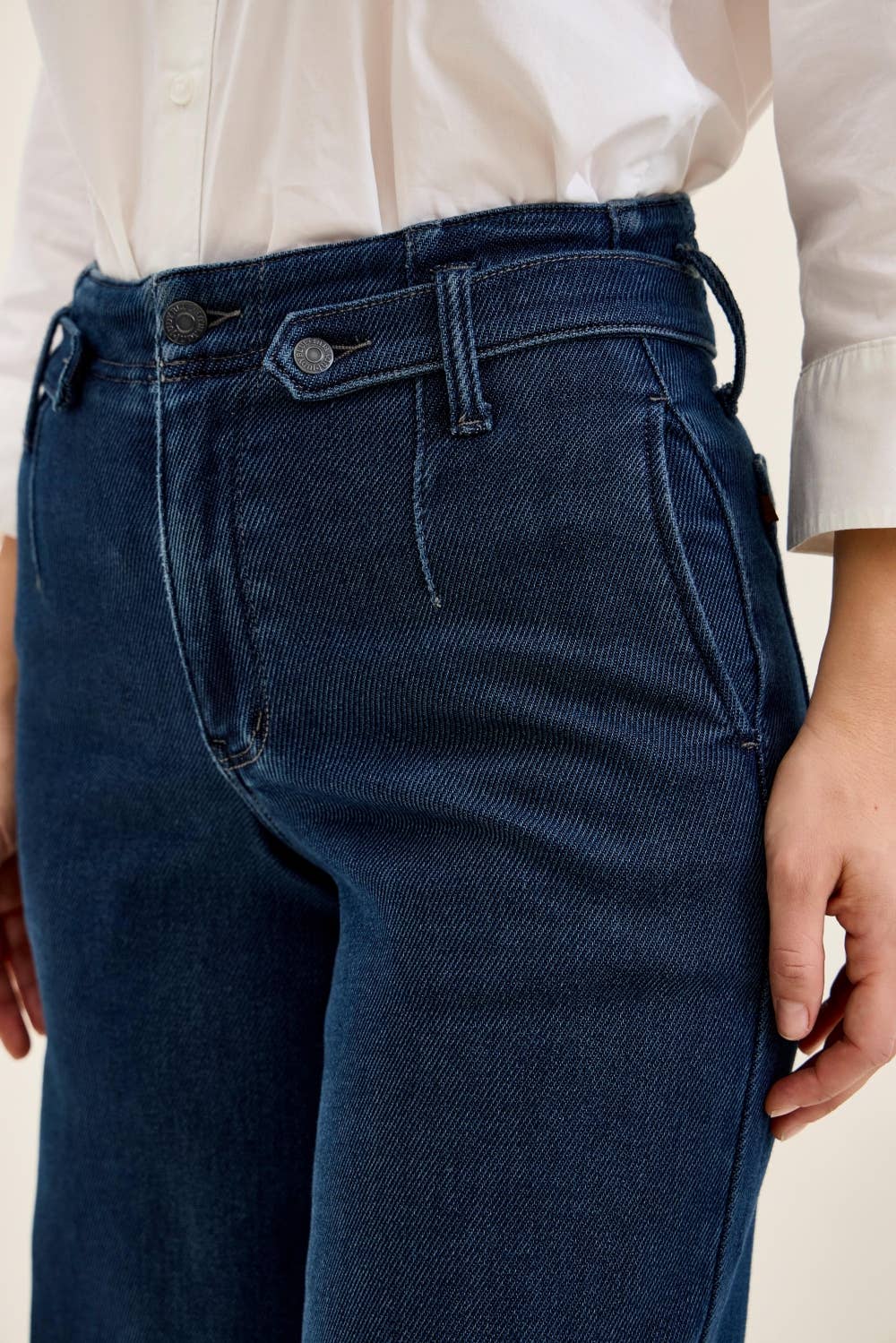 High Waisted Wide Leg Jean: Nightfall Blue
