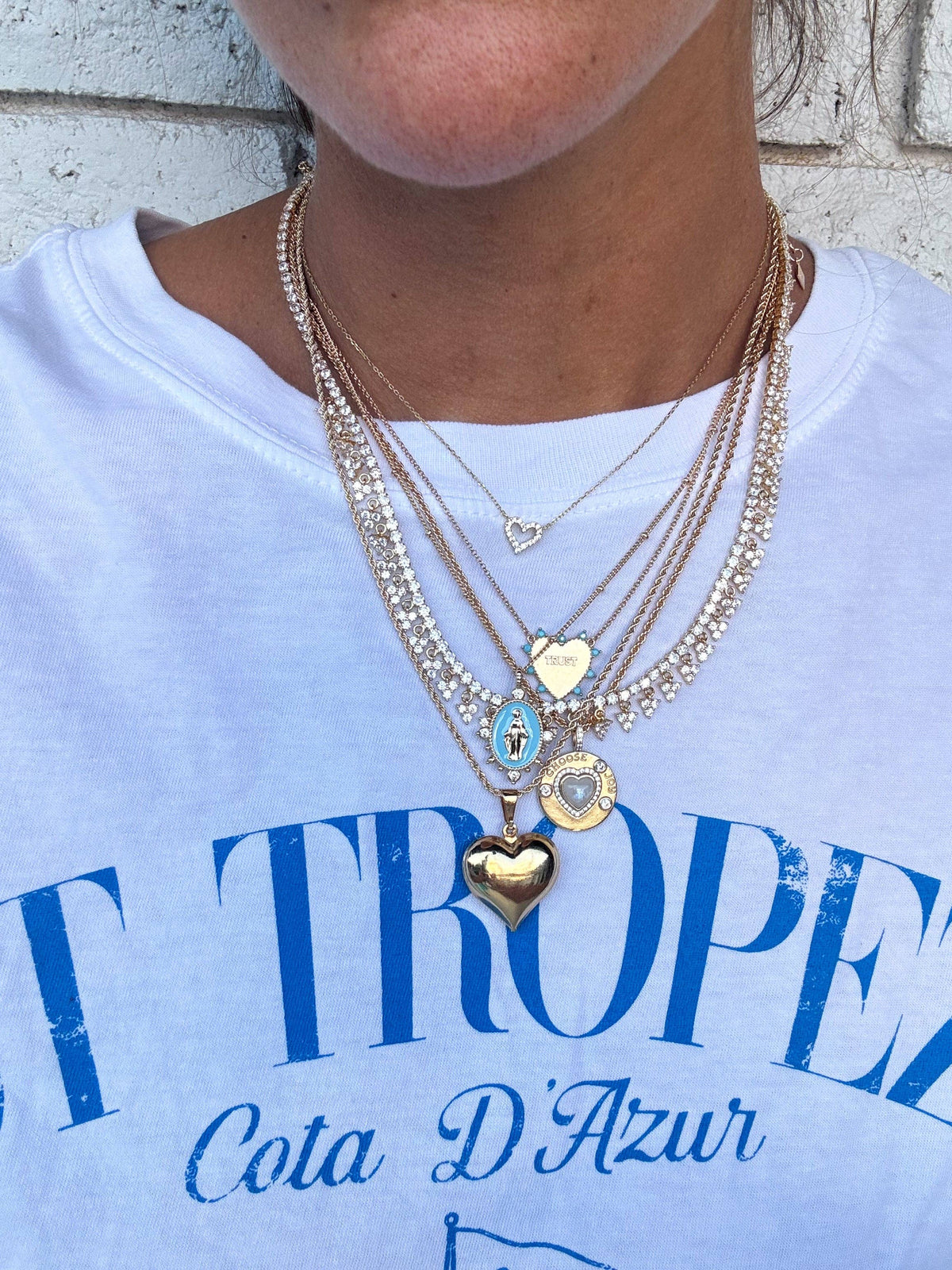Puffy Heart Necklace- Gold