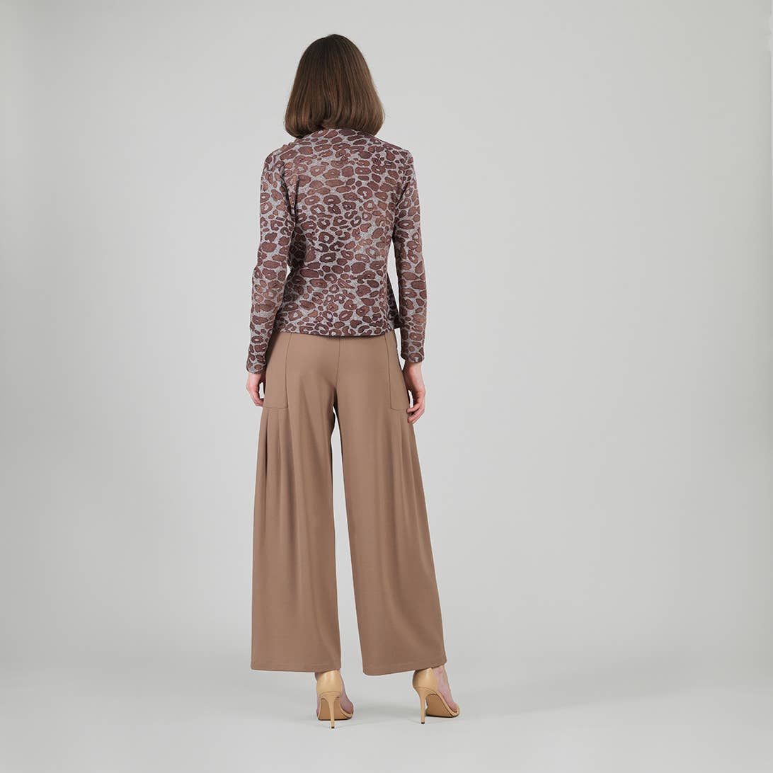 Leopard Loop Front Sweater Top