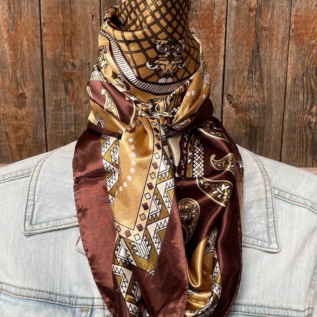 Earth Tones Paisley Wild Rag - Western Scarf