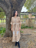 Cape Midi Dress: Oasis Sand