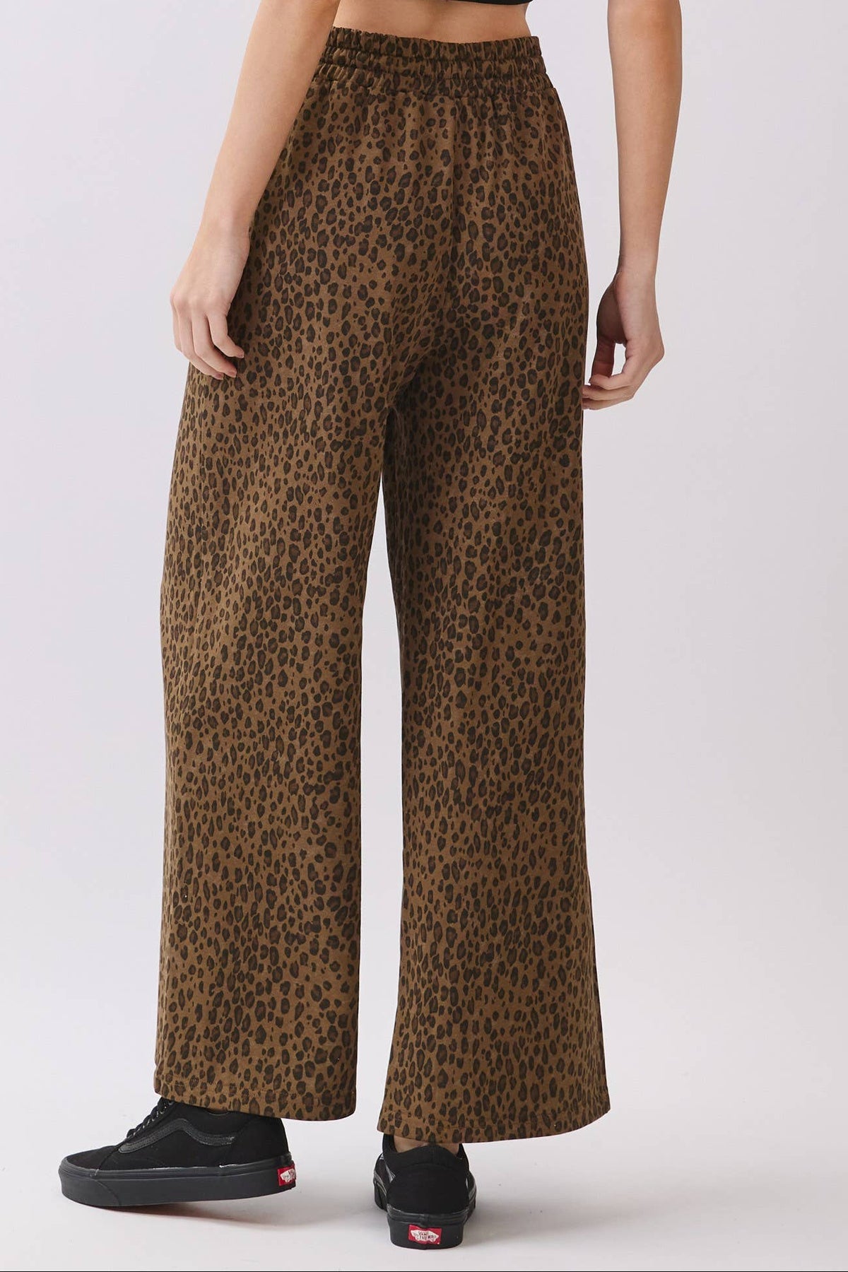 Leopard Wide Leg Drawstring Pants