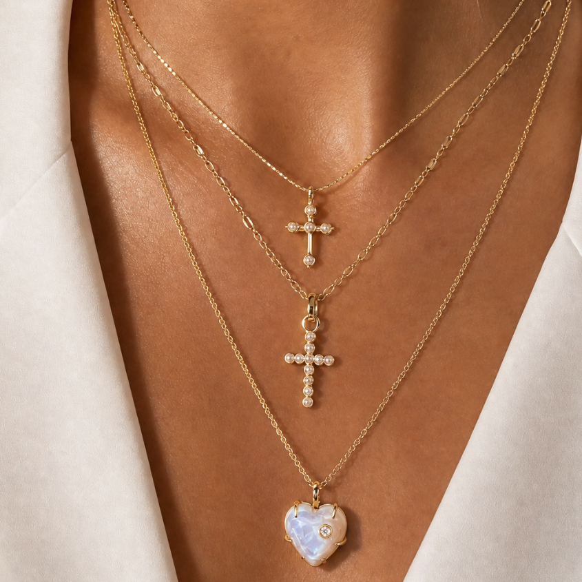 Lover Heart Necklace - Moonstone