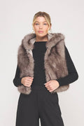 Faux Fur Hooded Vest