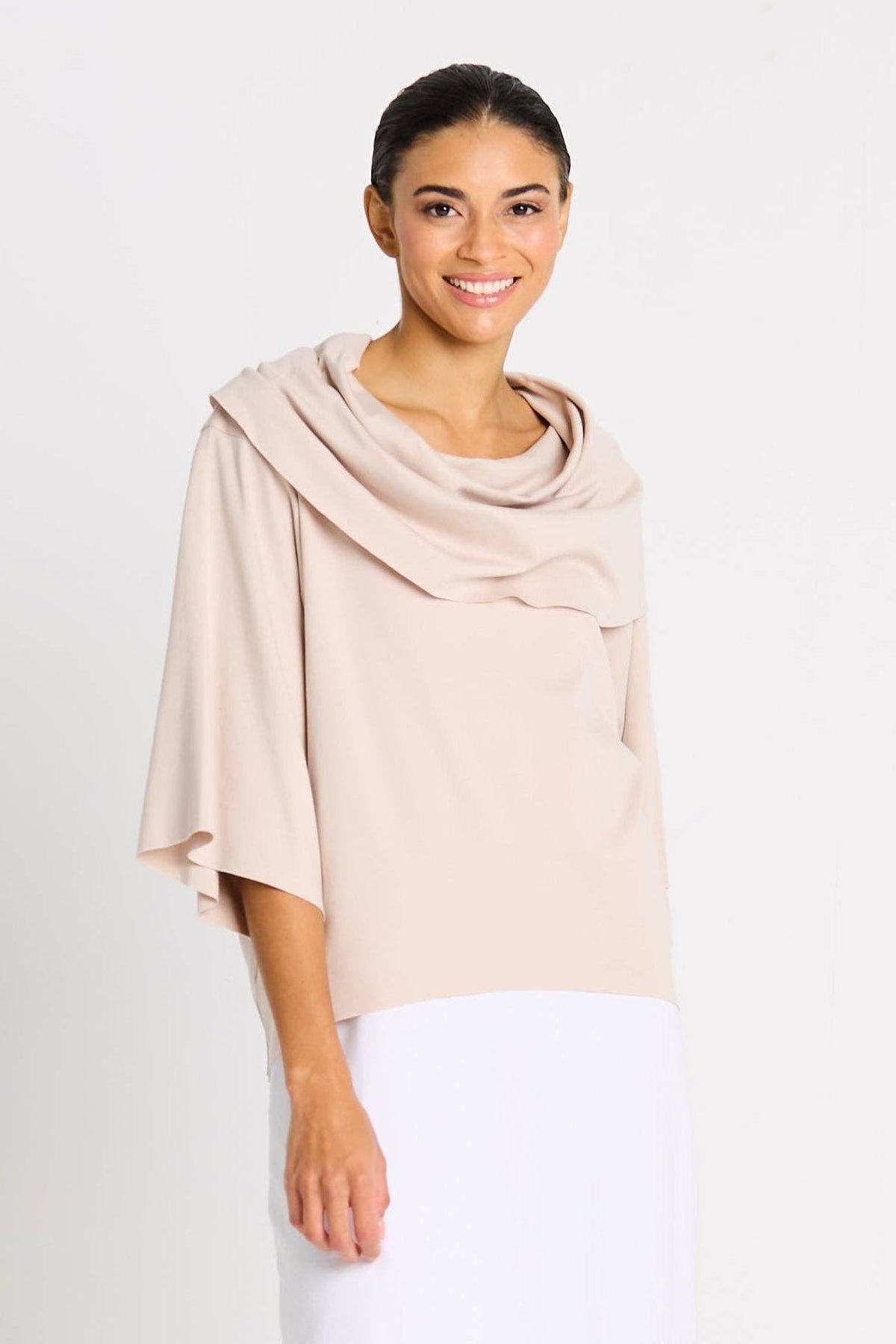 Pima Cotton Jackie O Top - Putty: One Size