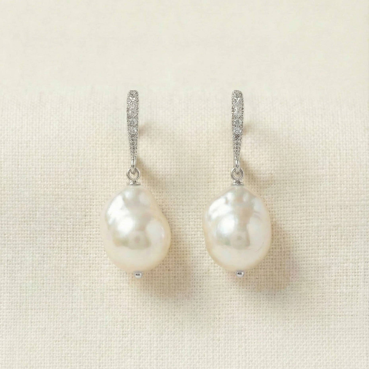Baroque Pearl Earrings- Silver
