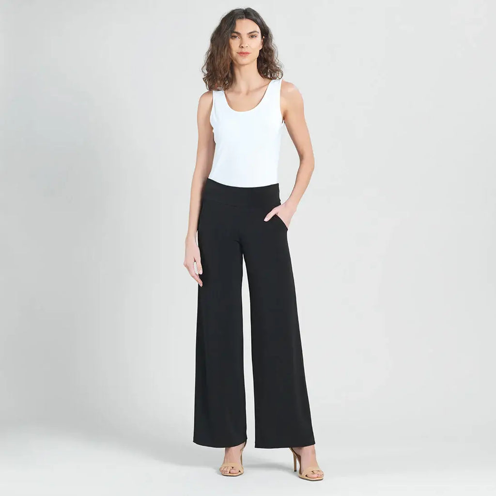 Wide Leg Pocket Pant: Black