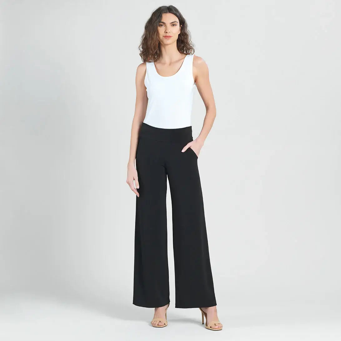Wide Leg Pocket Pant: Black