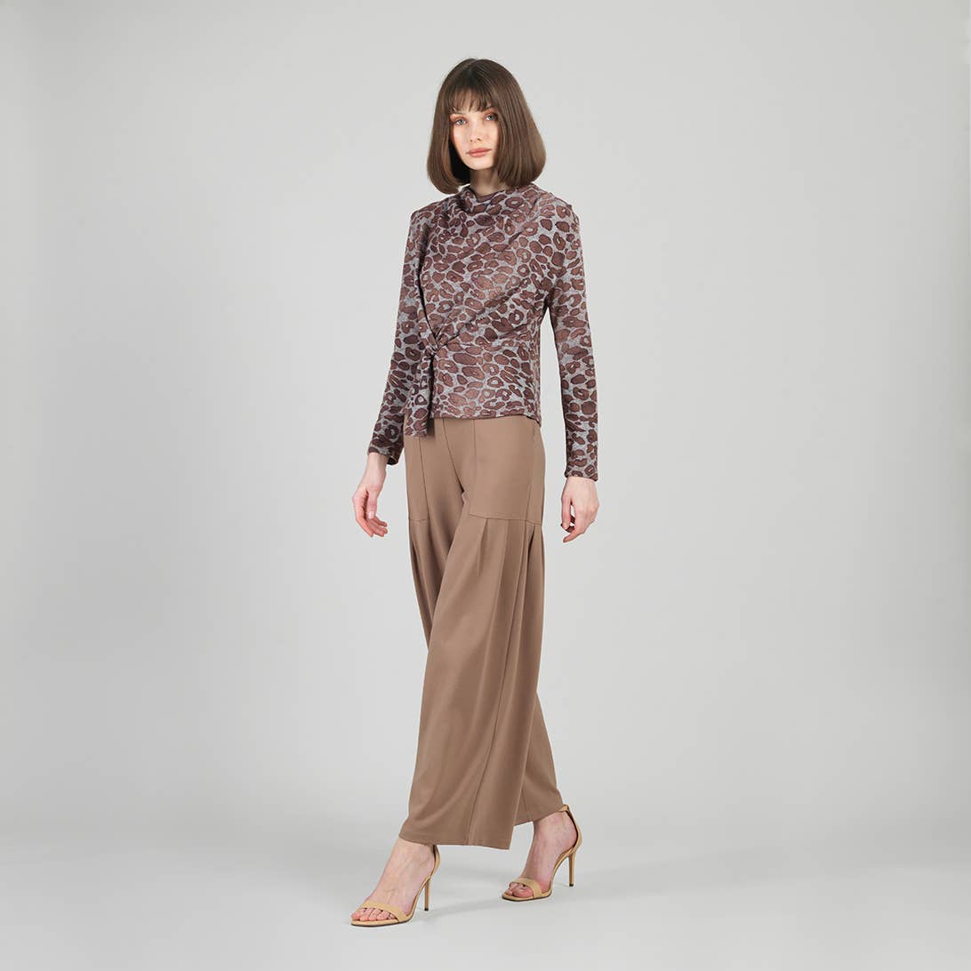 Leopard Loop Front Sweater Top
