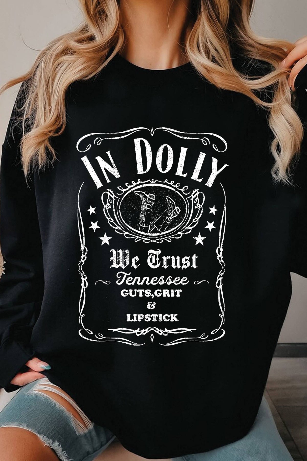 In Dolly We Trust Graphic Crewneck