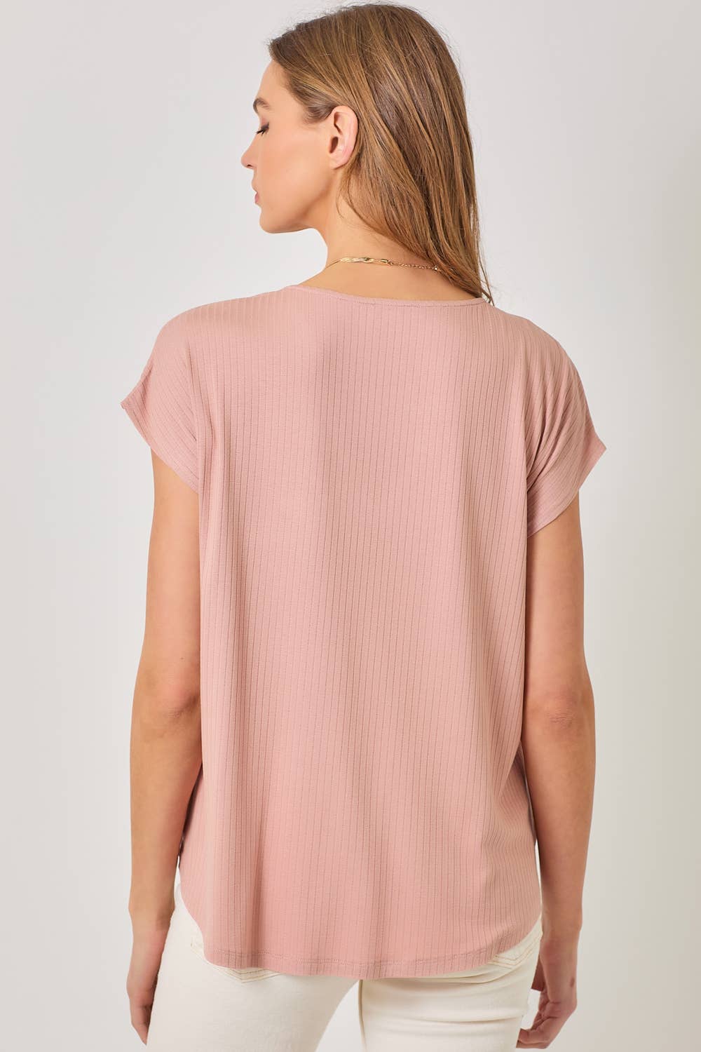 Surplice Neck Top: Rose