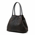 LOLA – Italian Python-Embossed Leather Bag – Chocolate