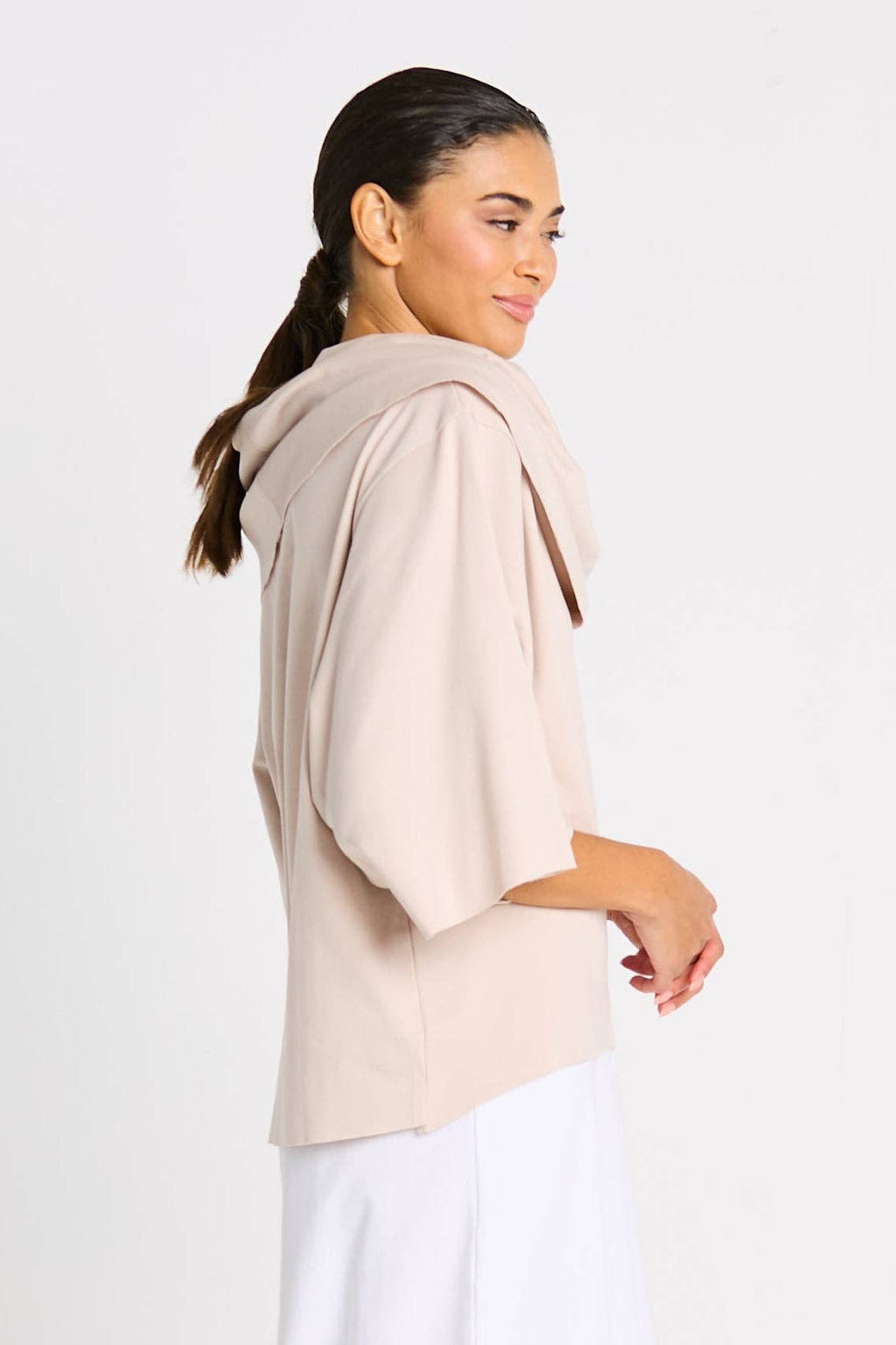 Pima Cotton Jackie O Top - Putty: One Size