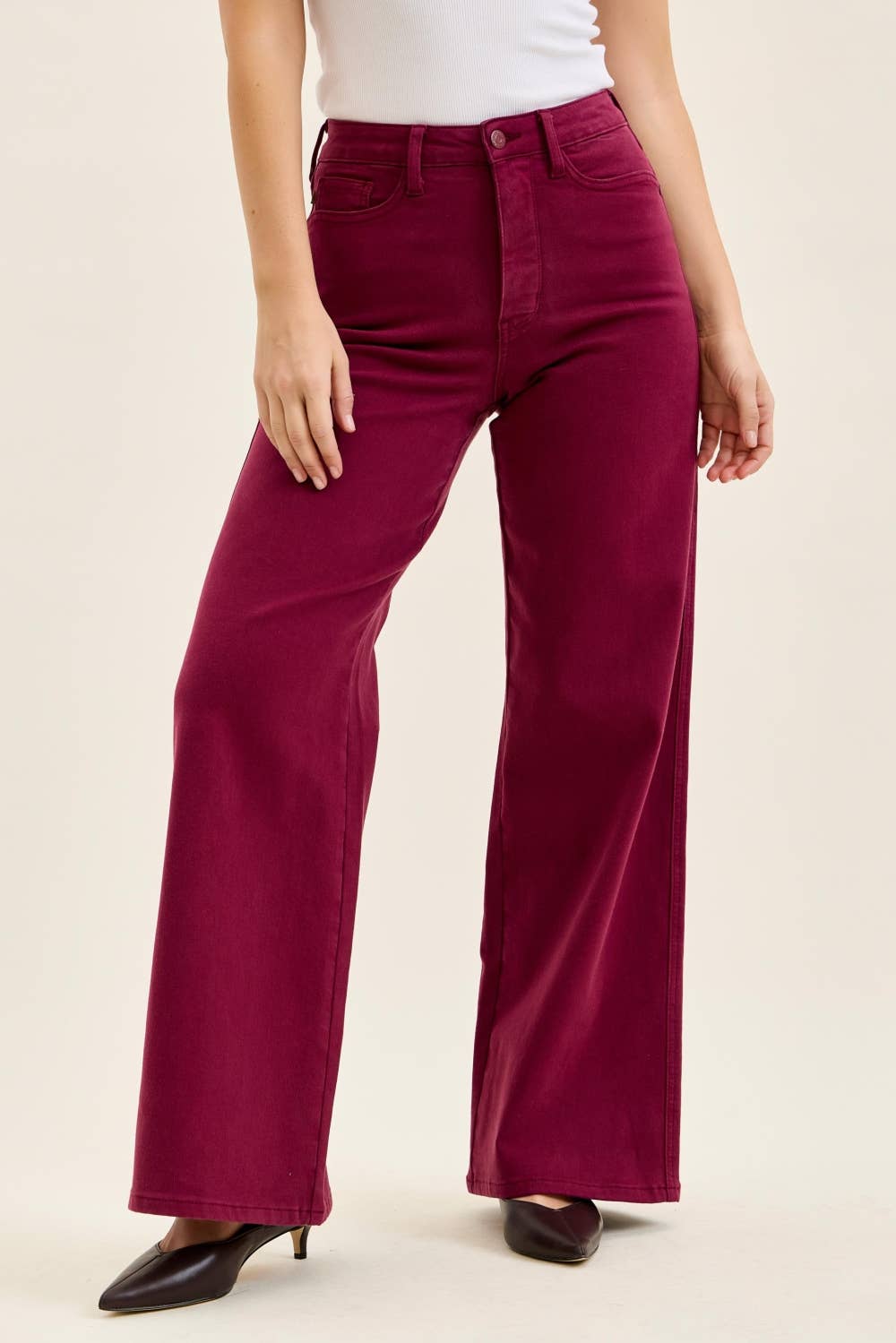 Retro Wide Leg w/ Wave Pockets: Boysenberry