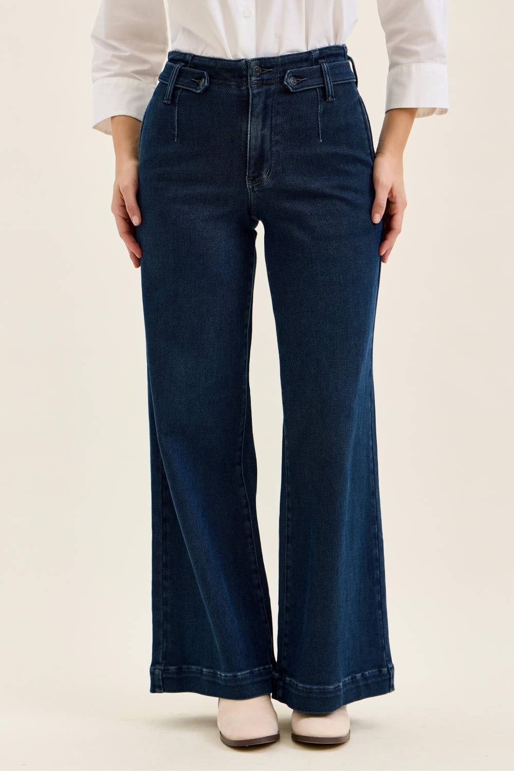 High Waisted Wide Leg Jean: Nightfall Blue