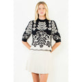 Short Sleeve Knit Pattern Top