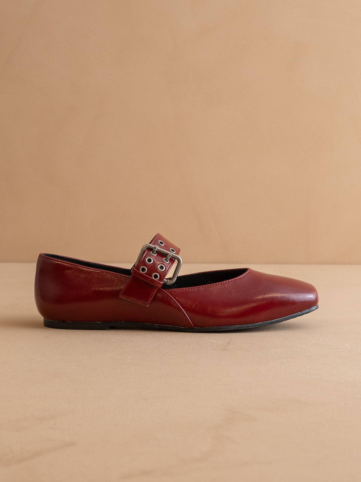 The Soho | Wine Ballet Fall Flat with Buckle