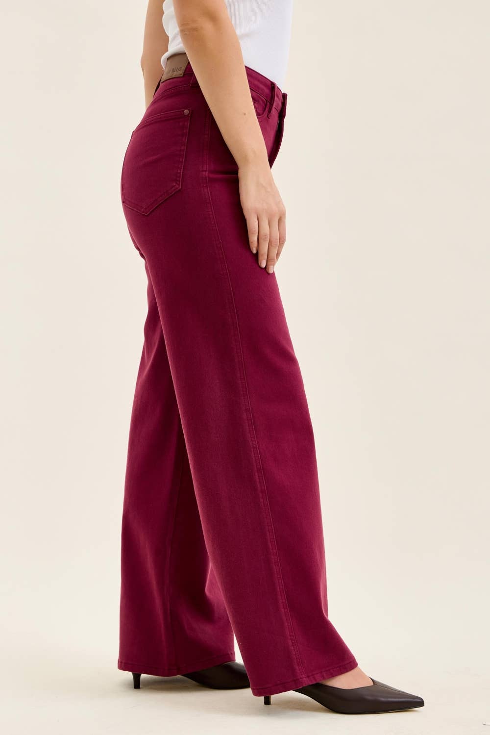 Retro Wide Leg w/ Wave Pockets: Boysenberry