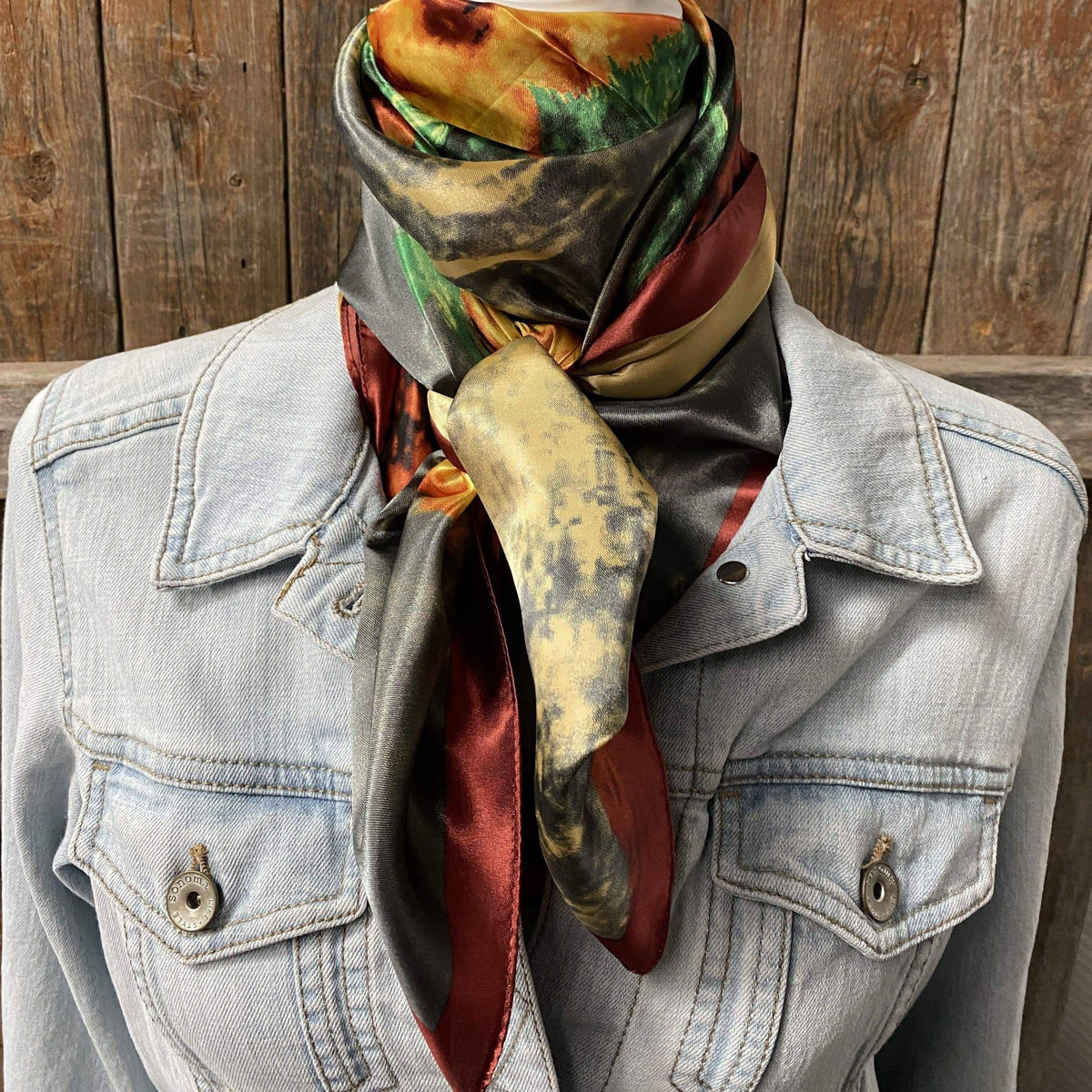 Painted Sunflower Wild Rag /Scarf
