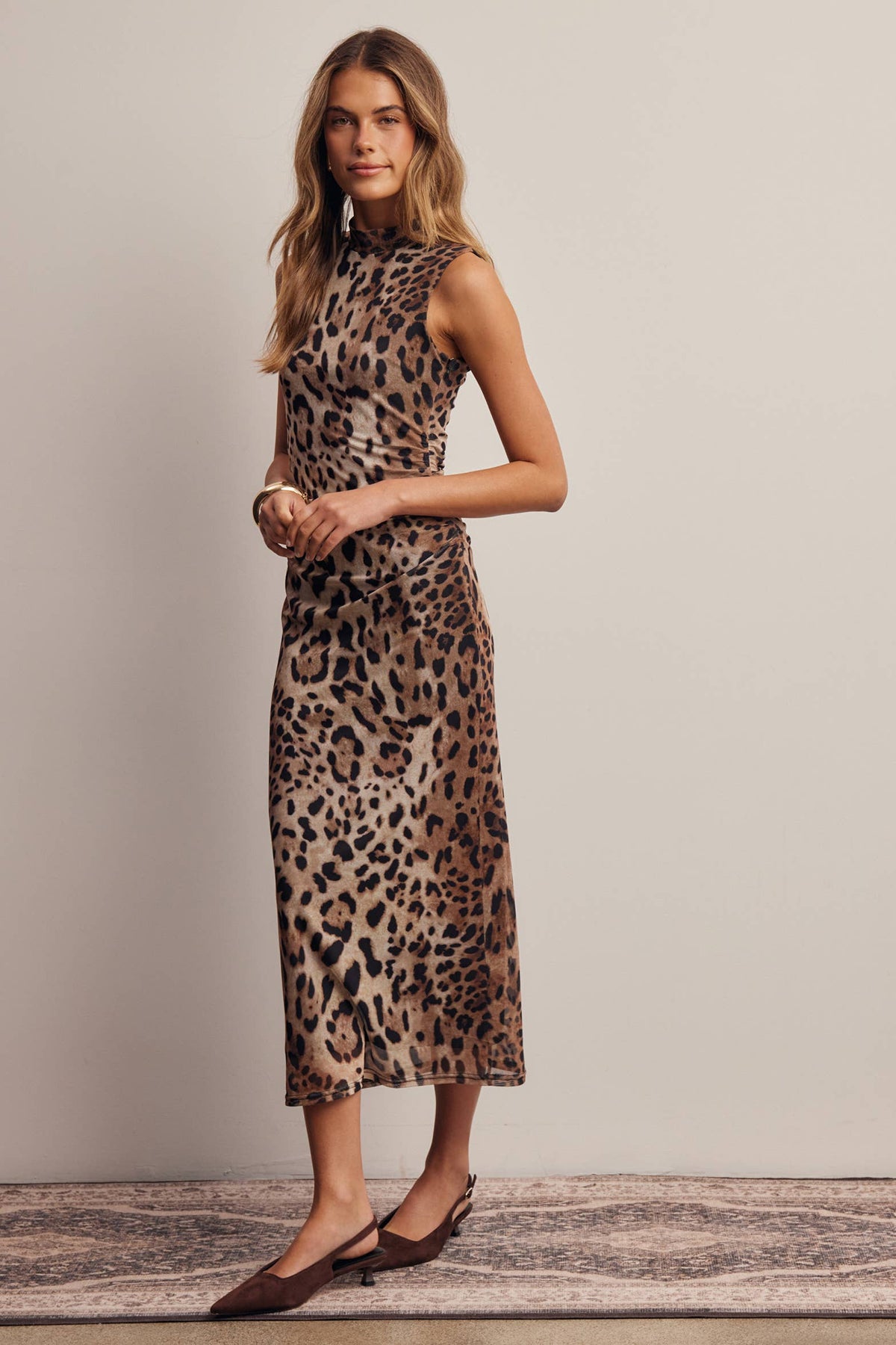 Leopard Print Midi Dress
