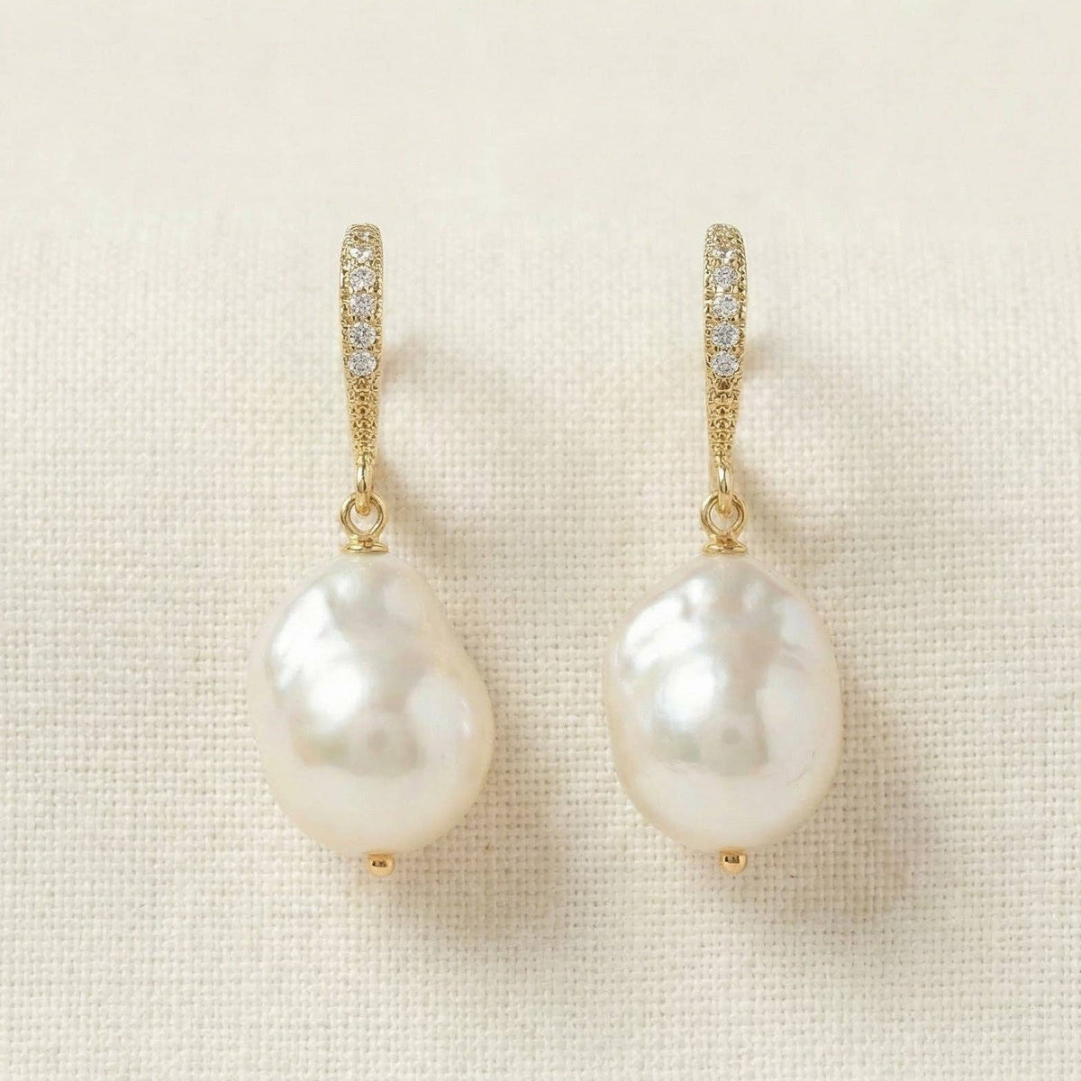 Baroque Pearl Earrings- Gold