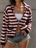 Striped Zip-Up Sweater