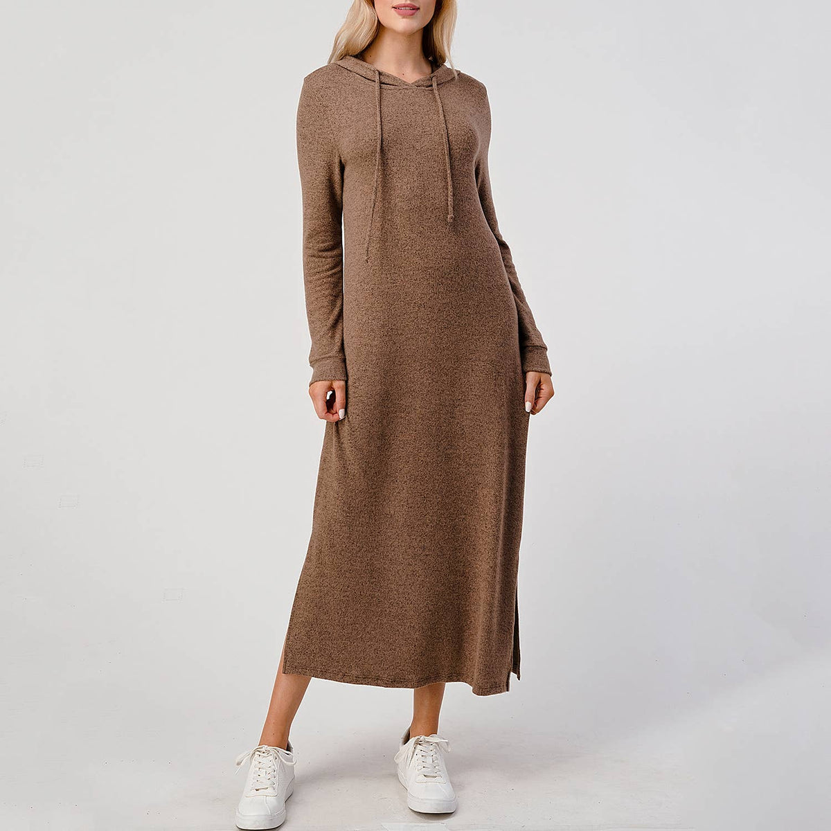 Hooded Long Sleeve Knit Dress
