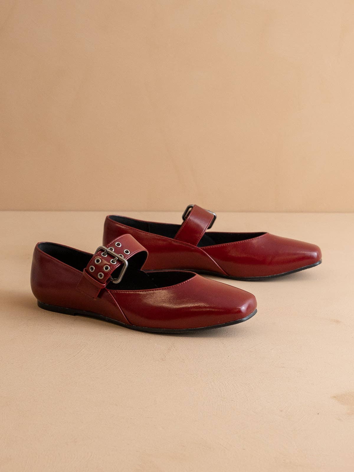 The Soho | Wine Ballet Fall Flat with Buckle