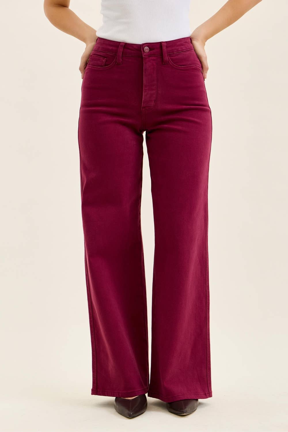Retro Wide Leg w/ Wave Pockets: Boysenberry