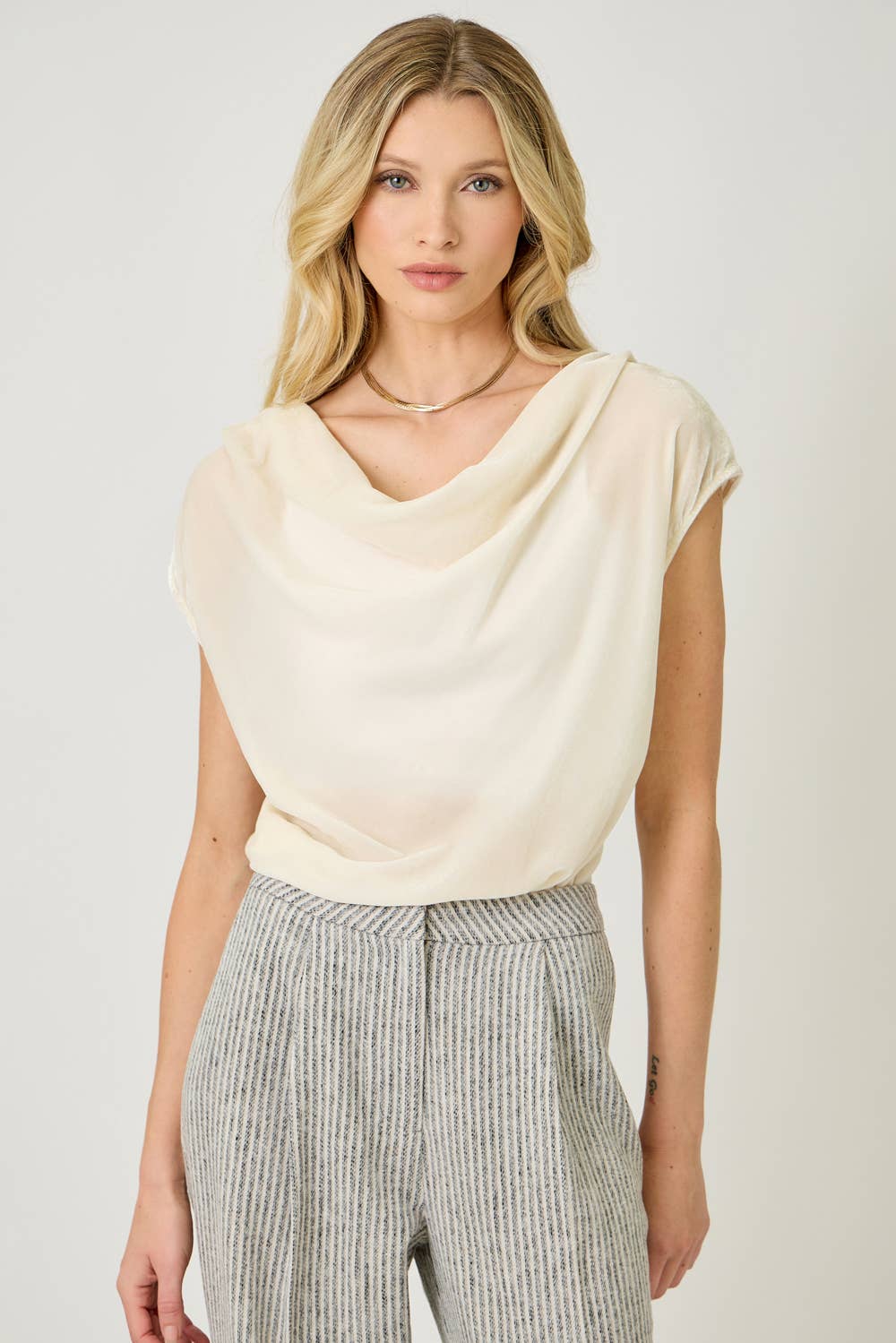 Velvet Cowl Neck Top