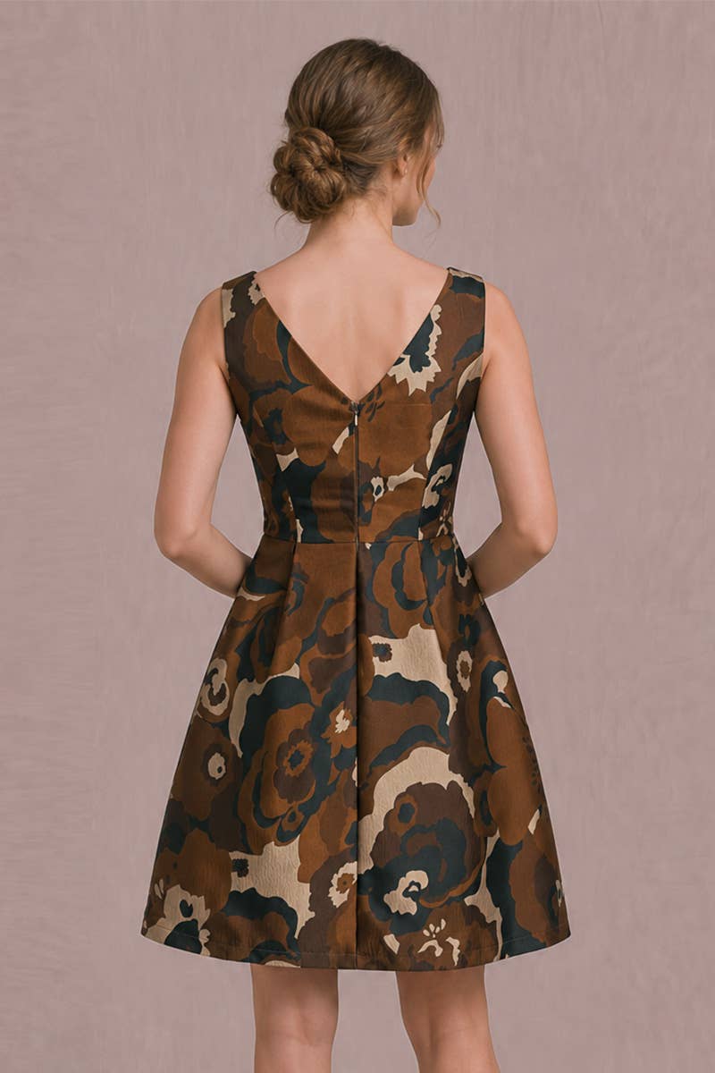Boat Neck Fit & Flare Mini Dress