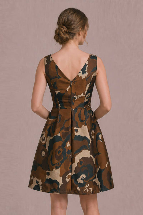 Boat Neck Fit & Flare Mini Dress