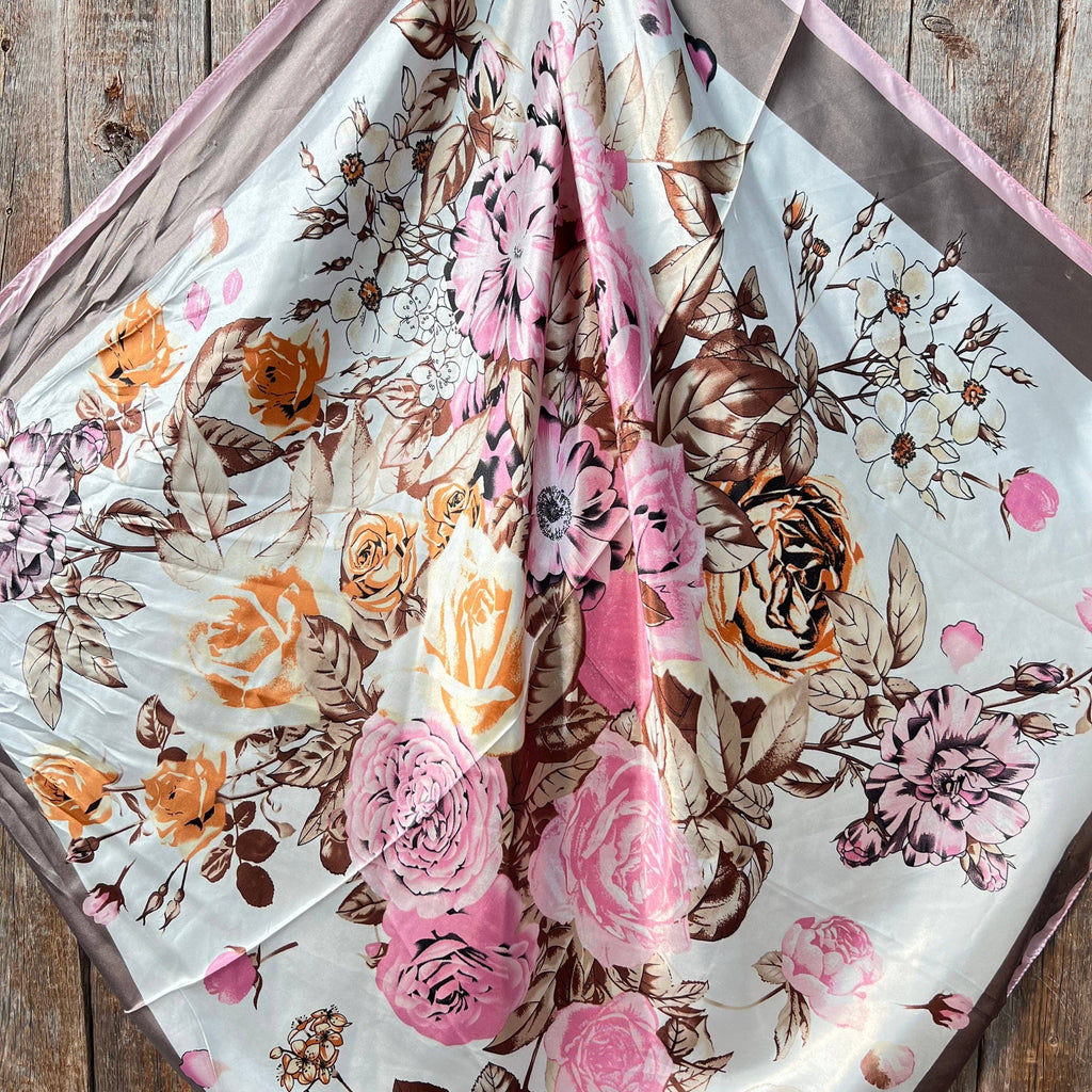 Pretty In Pink Roses Wild Rag - Western Scarf