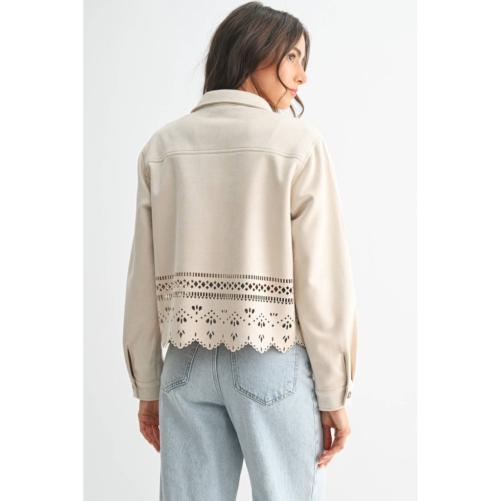 Lasercut Eyelet Detail Jacket