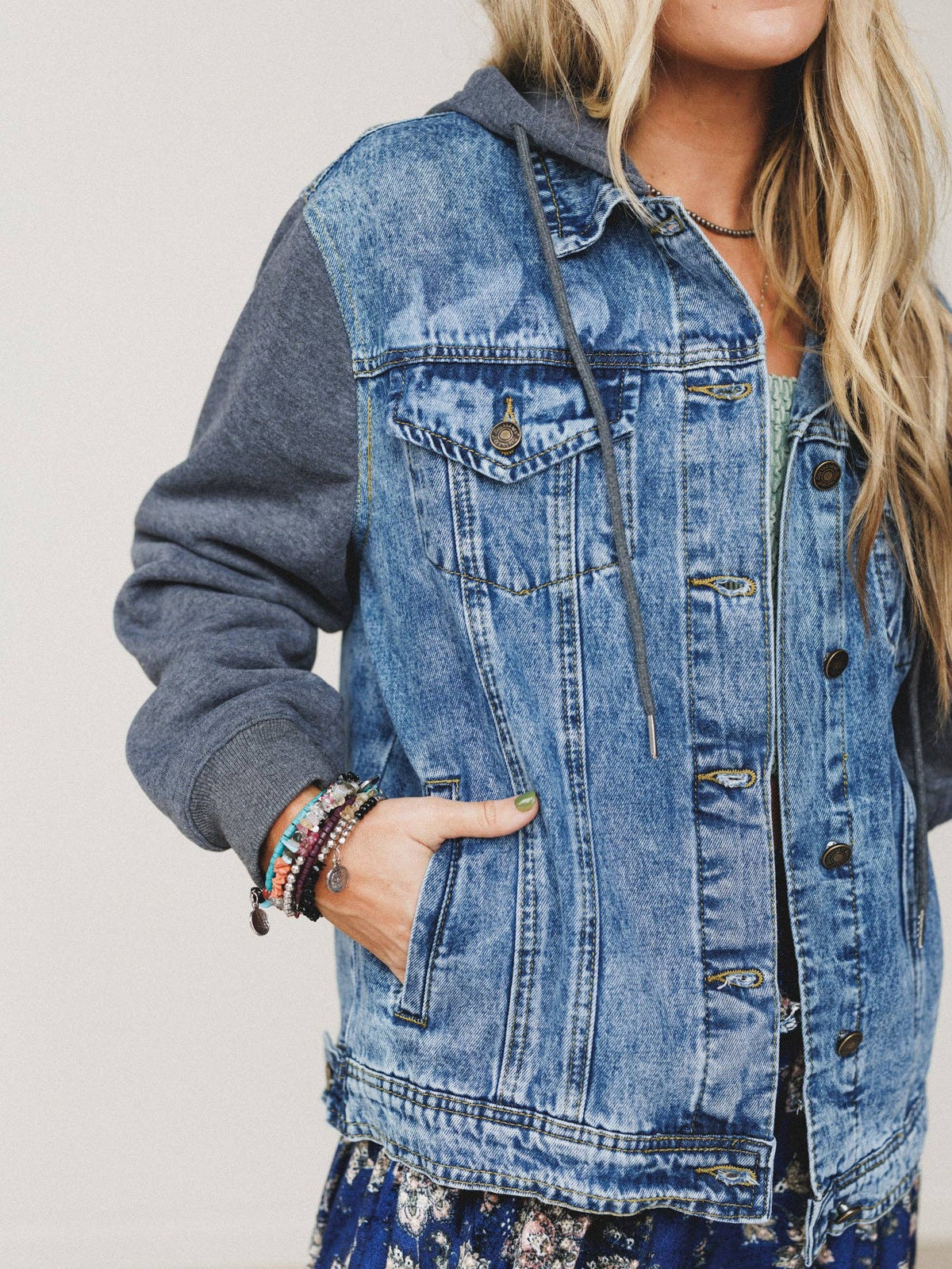 My Boyfriends Denim Jacket- Charcoal Medium Wash
