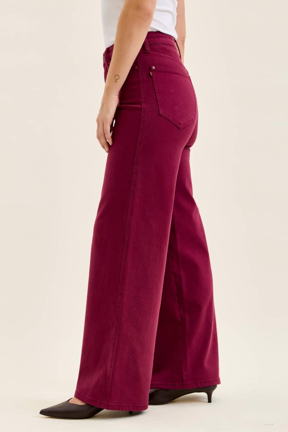 Retro Wide Leg w/ Wave Pockets: Boysenberry